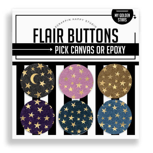 My Golden Stars Flair Buttons