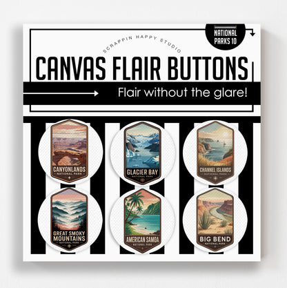 65 National Parks Bundle Canvas Flair Buttons