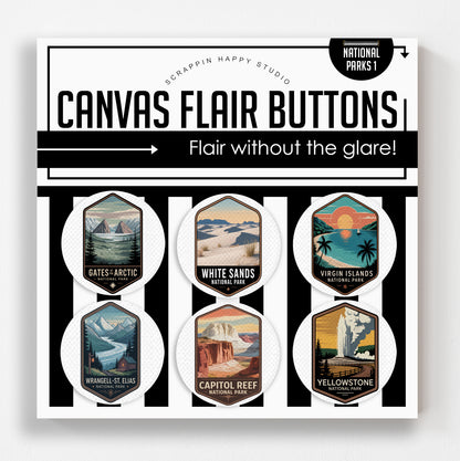 65 National Parks Bundle Canvas Flair Buttons