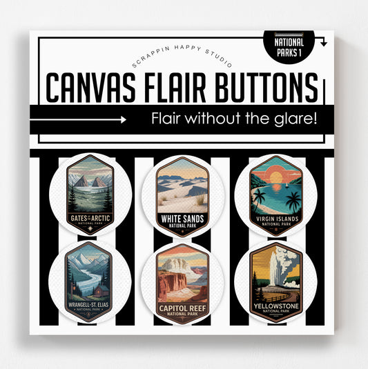 65 National Parks Bundle Canvas Flair Buttons
