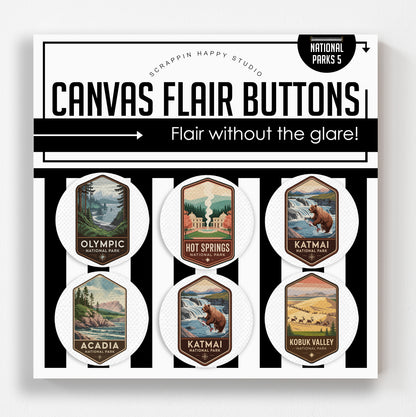 65 National Parks Bundle Canvas Flair Buttons