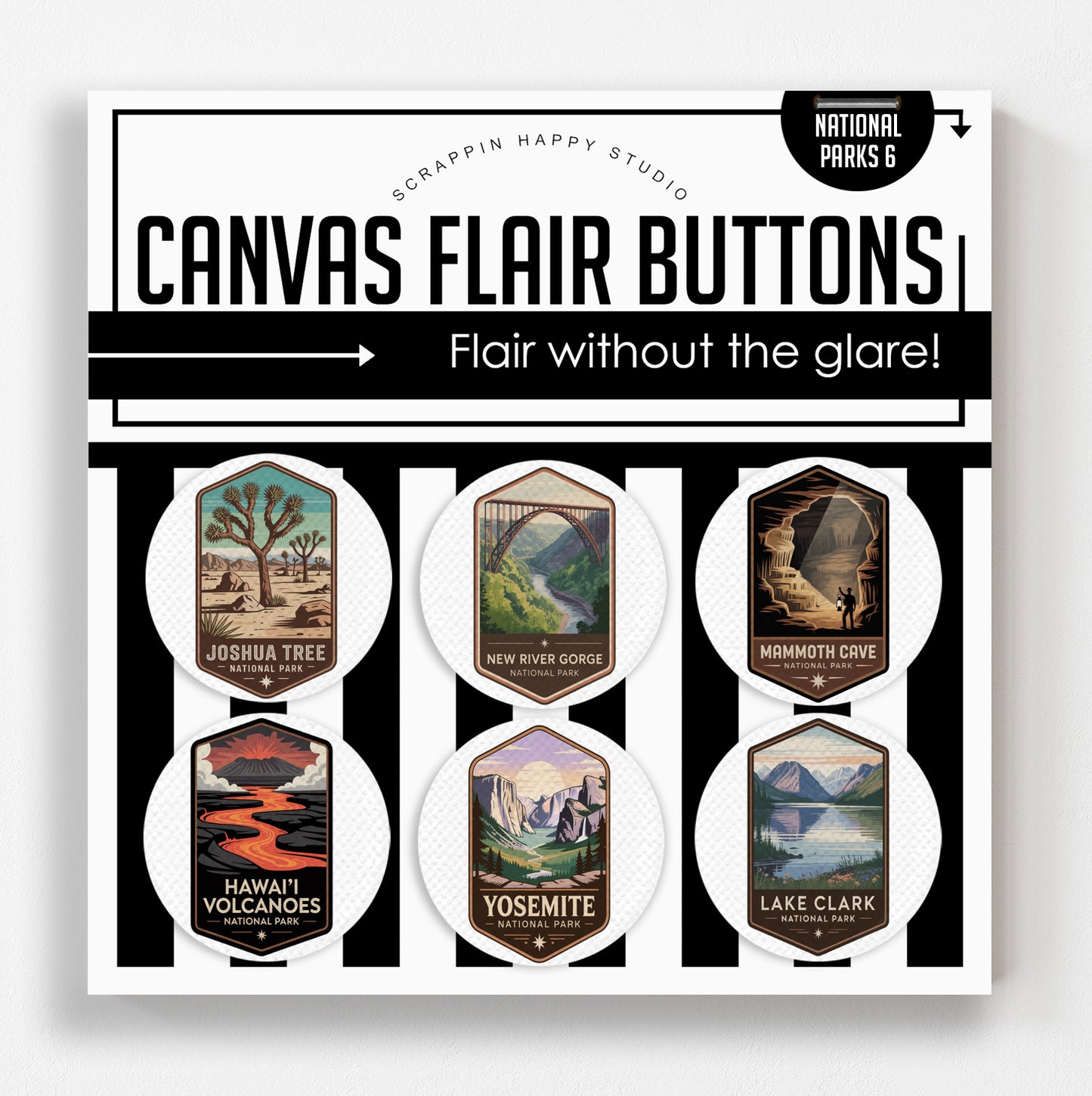 65 National Parks Bundle Canvas Flair Buttons