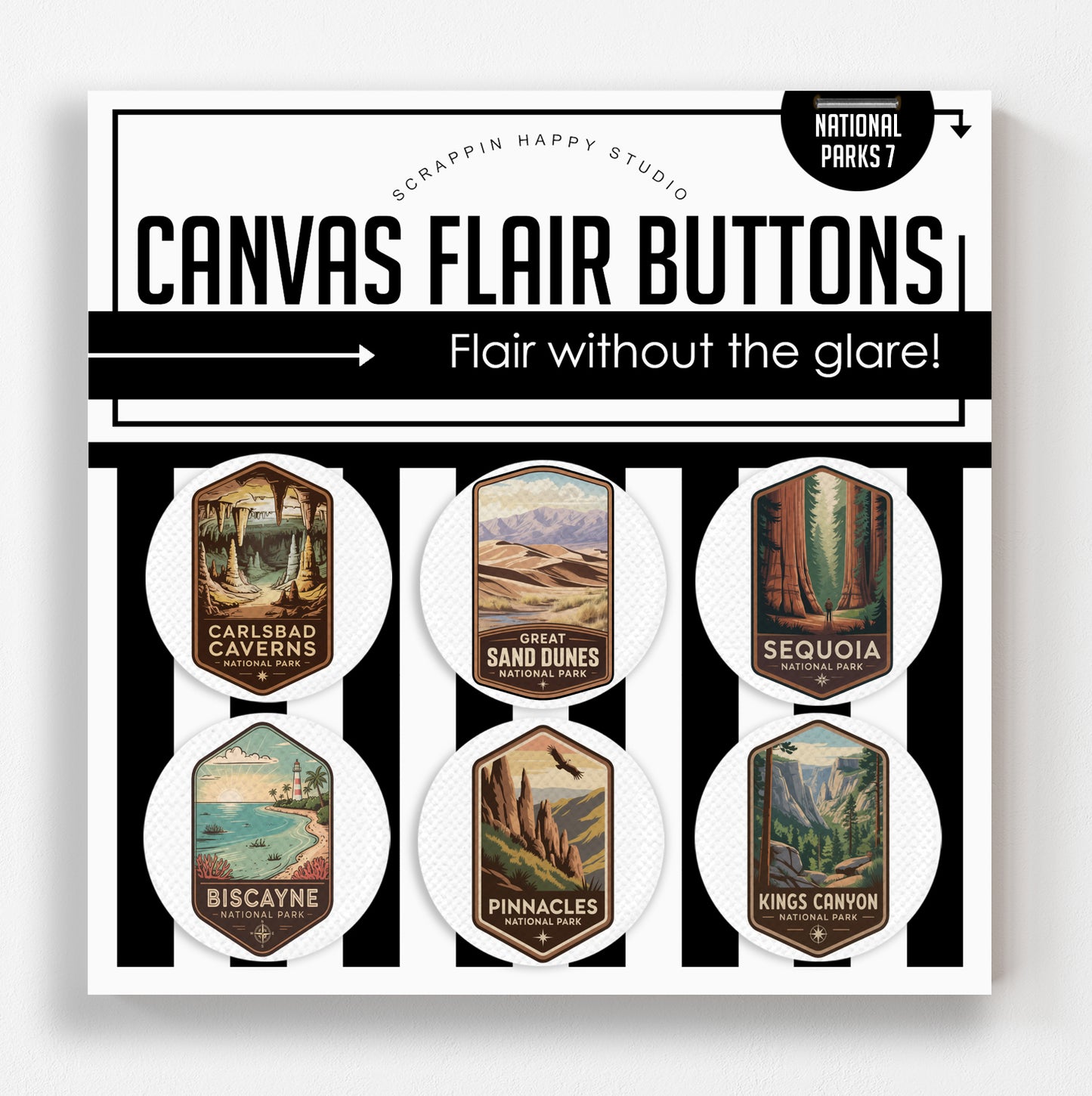 65 National Parks Bundle Canvas Flair Buttons