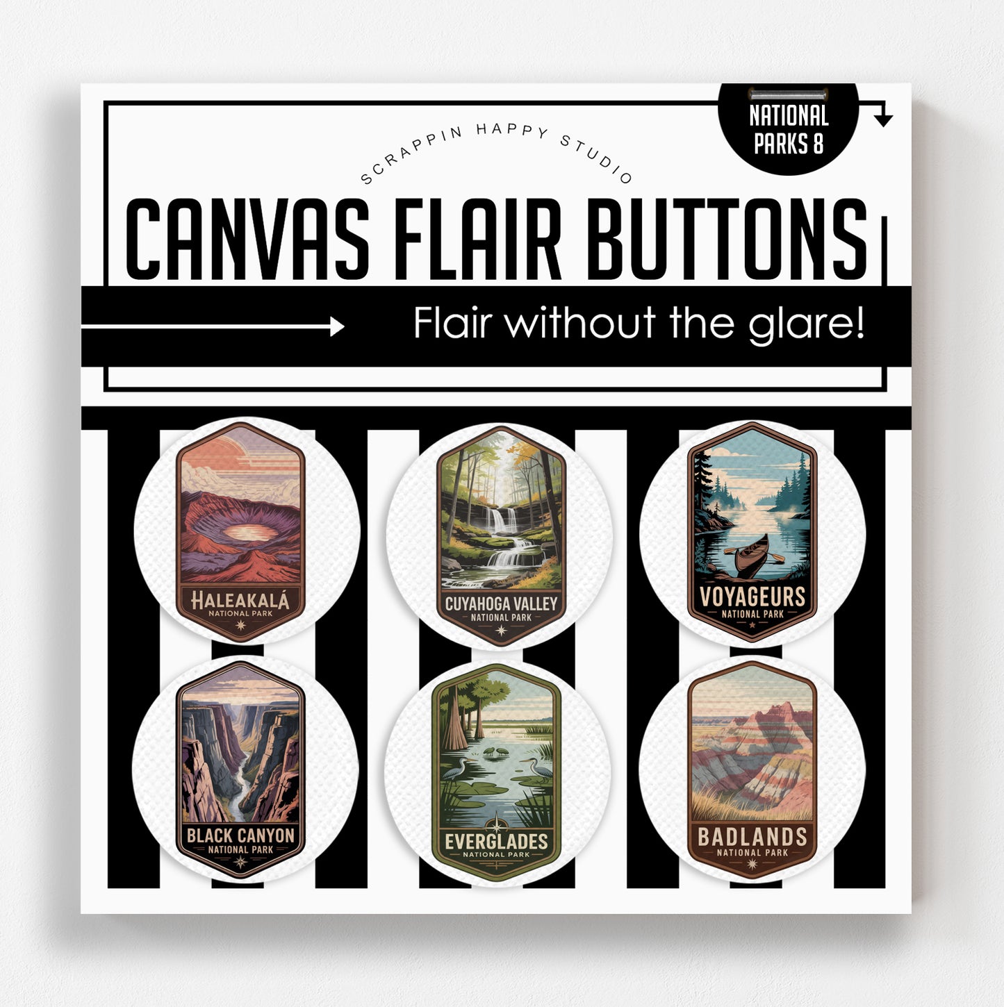 65 National Parks Bundle Canvas Flair Buttons