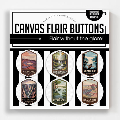 65 National Parks Bundle Canvas Flair Buttons