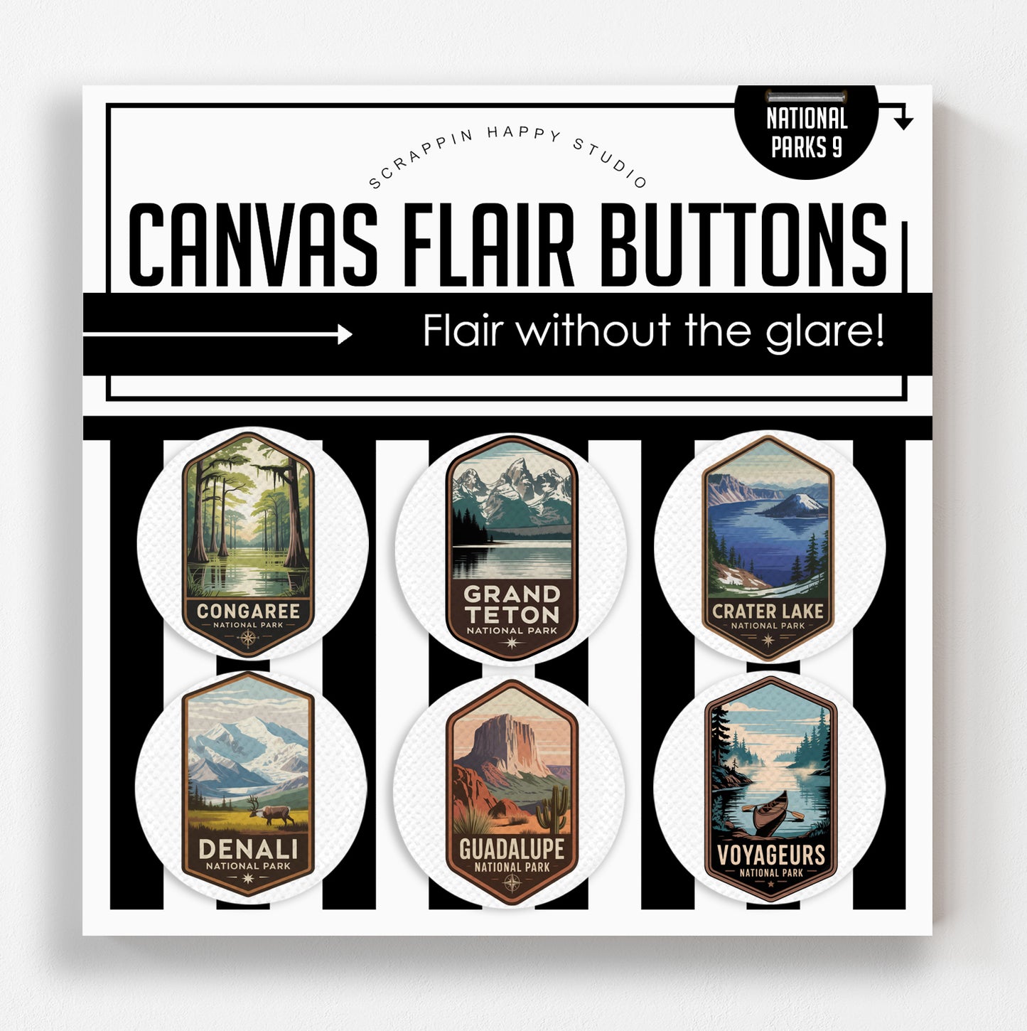 65 National Parks Bundle Canvas Flair Buttons