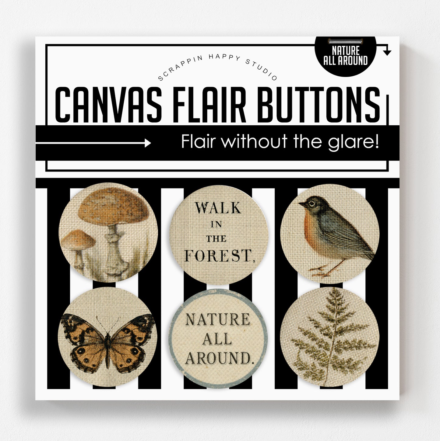Nature All Around Canvas Flair Buttons