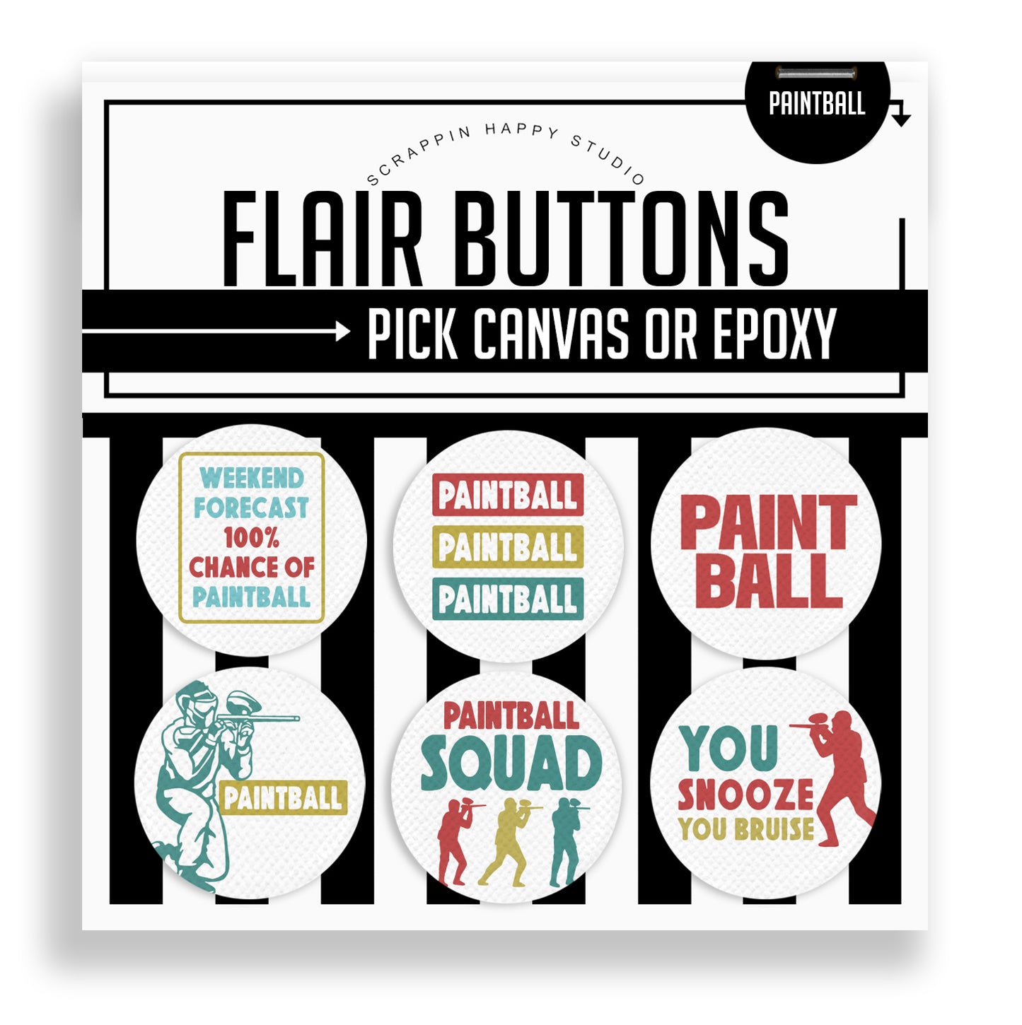 Paintball Flair Buttons