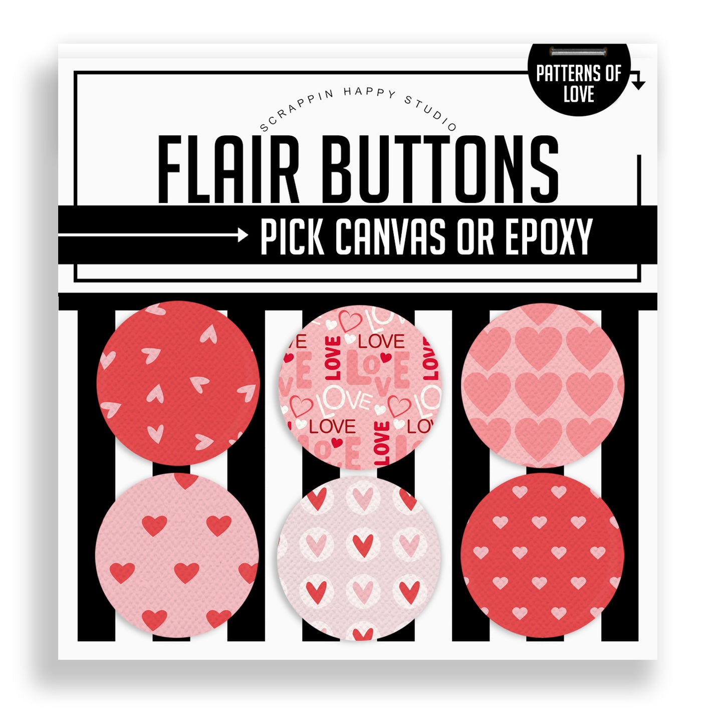 Patterns Of Love Flair Buttons