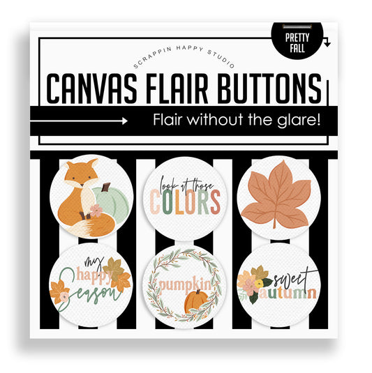 Pretty Fall Canvas Flair Buttons