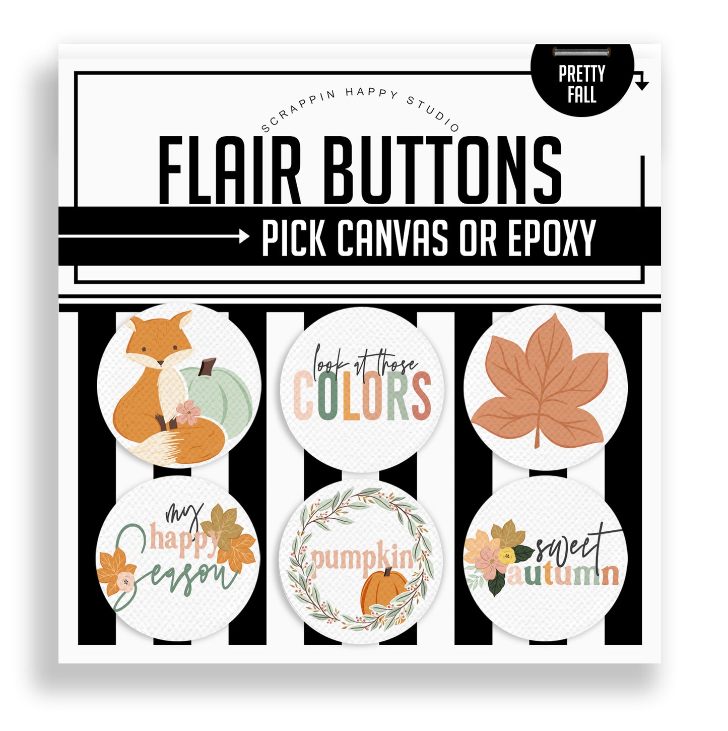 Pretty Fall Flair Buttons