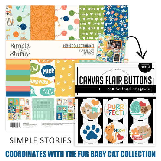 Purrfect Canvas Flair Buttons