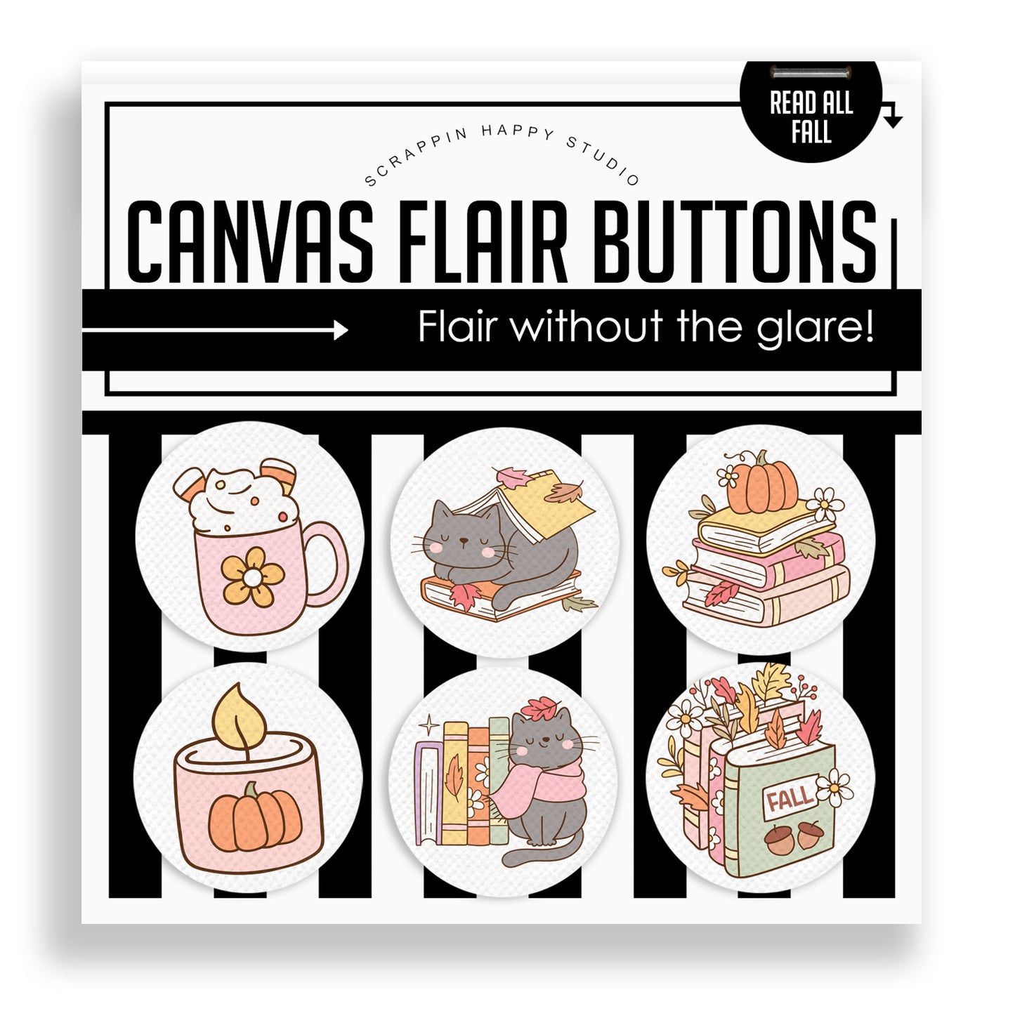 Read All Fall Flair Buttons