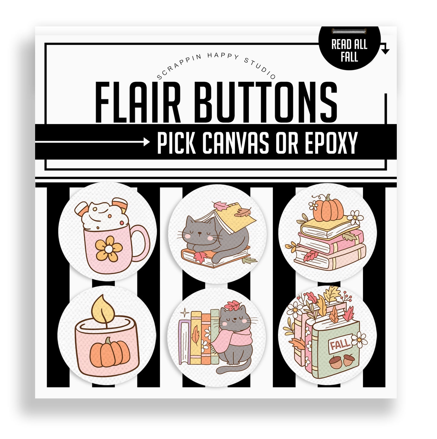 Read All Fall Flair Buttons