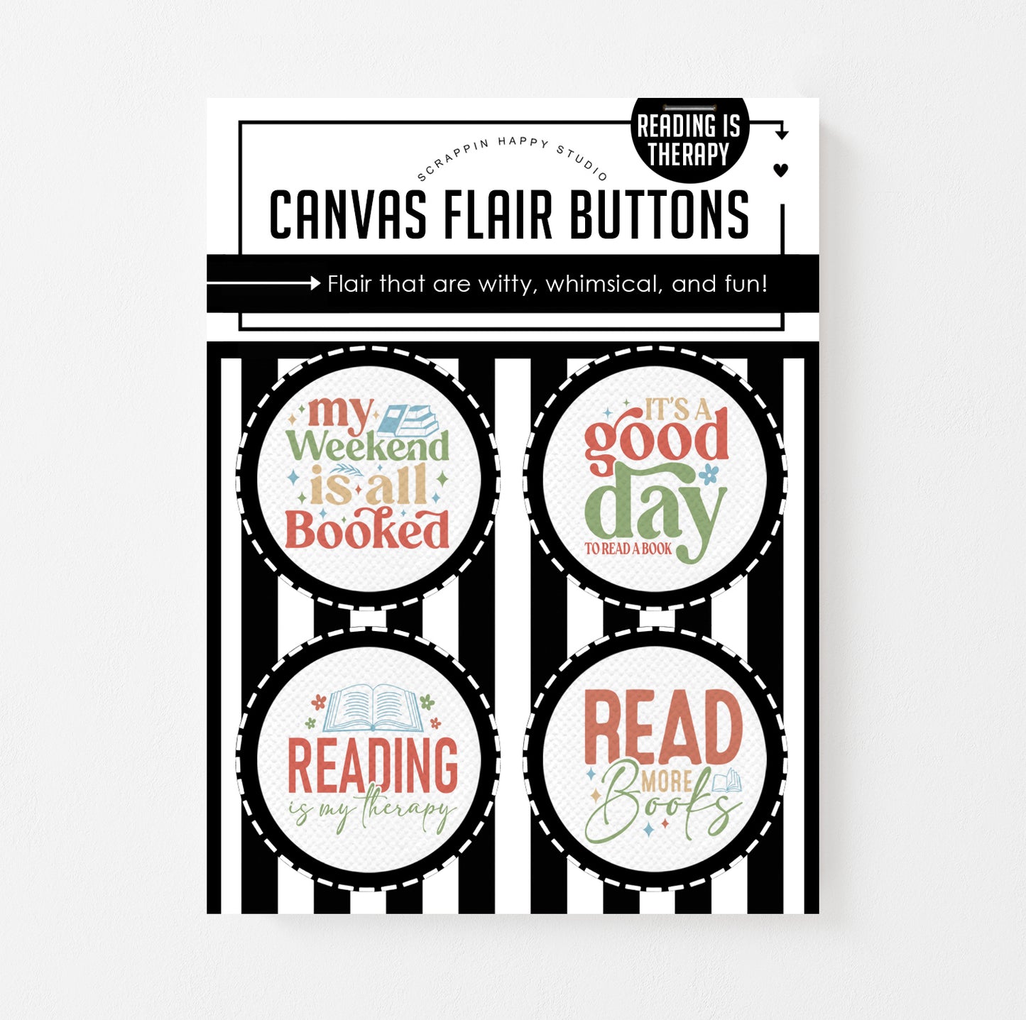 Reading Is Therapy Canvas Flair