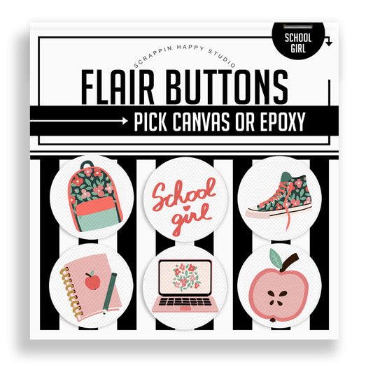 School Girl Flair Buttons