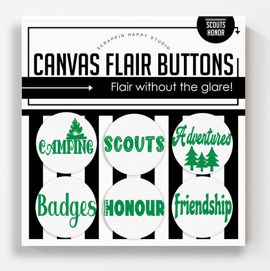Scouts Honor Canvas Flair Buttons