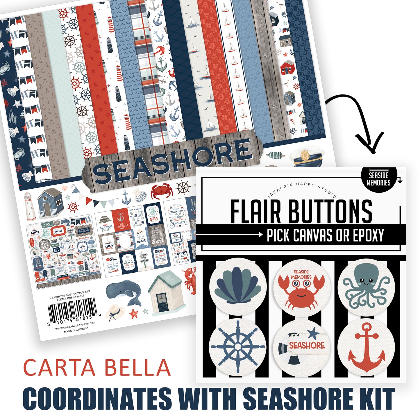 Seaside Memories Flair Buttons