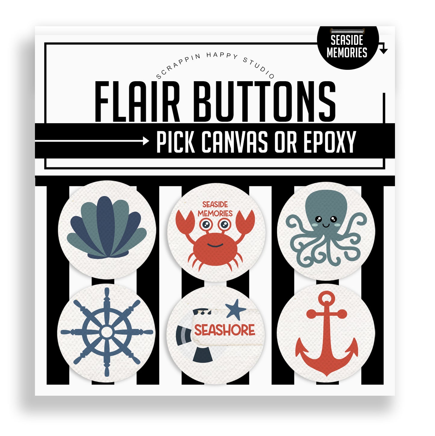 Seaside Memories Flair Buttons