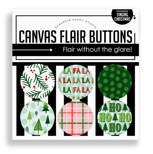 Singing Christmas Canvas Flair Buttons