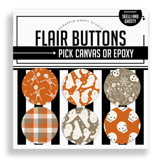 Skelly And Ghostly Flair Buttons