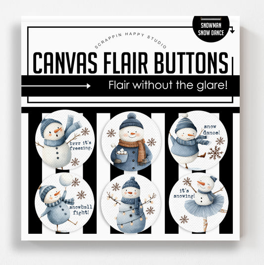 Snowman Dance Canvas Flair Buttons