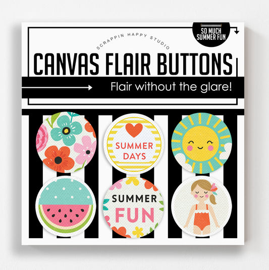 So Much Summer Fun Canvas Flair Buttons