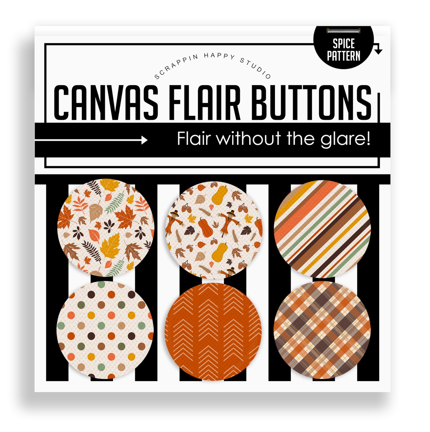 Spice Patterns Flair Buttons