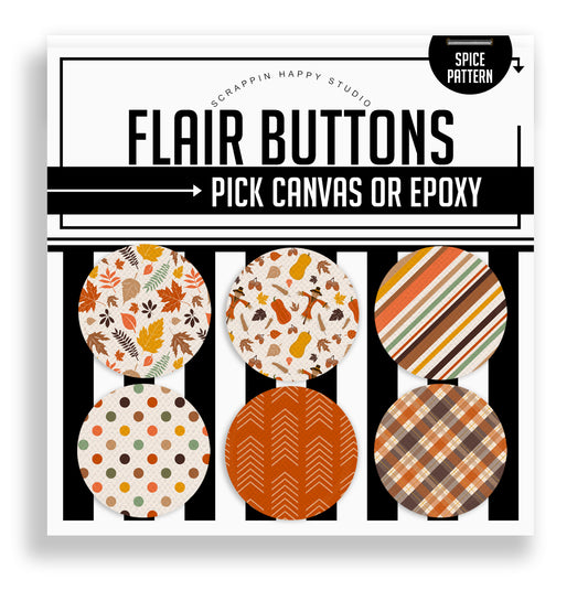 Spice Patterns Flair Buttons