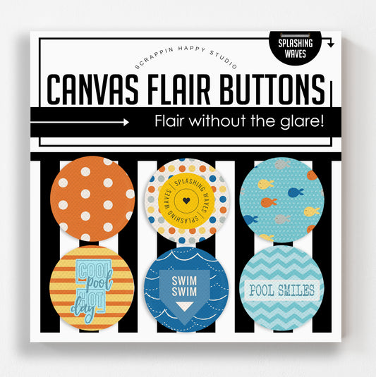 Splashing Waves Canvas Flair Buttons