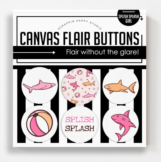 Splish Splash Girl Flair Buttons
