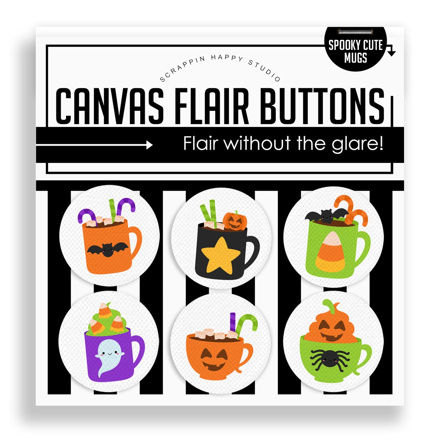 Spooky Cute Mugs Flair Buttons