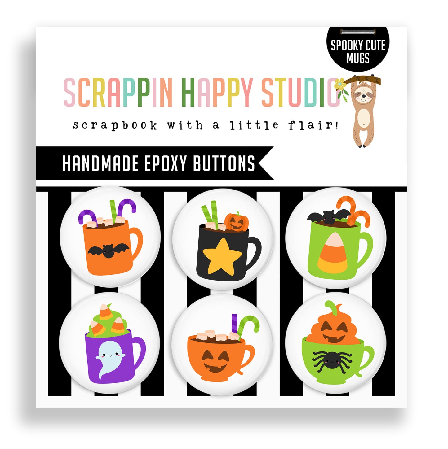 Spooky Cute Mugs Flair Buttons