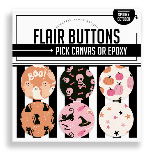 Spooky October Flair Buttons