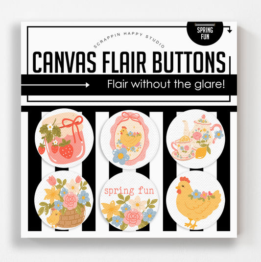 Spring Fun Canvas Flair Buttons