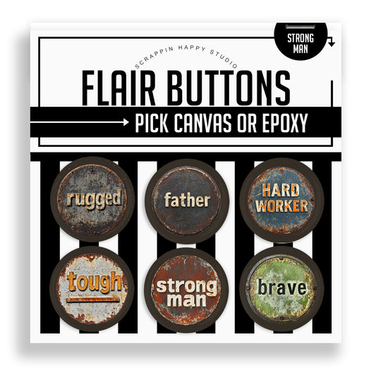 Strong Man Flair Buttons