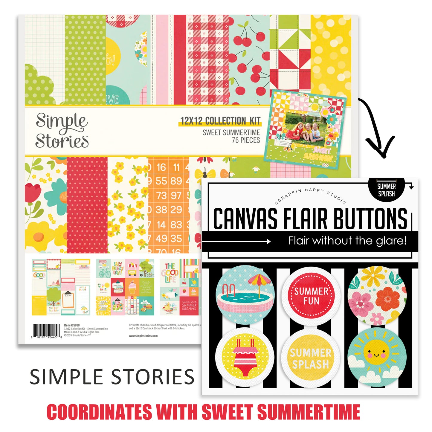 Summer Splash Canvas Flair Buttons