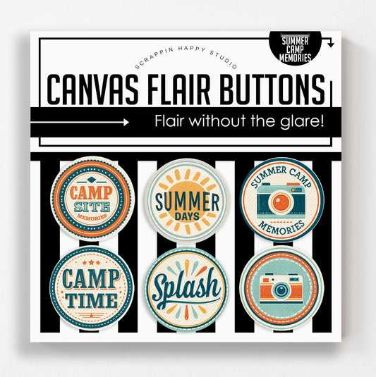 Summer Camp Memories Canvas Flair Buttons