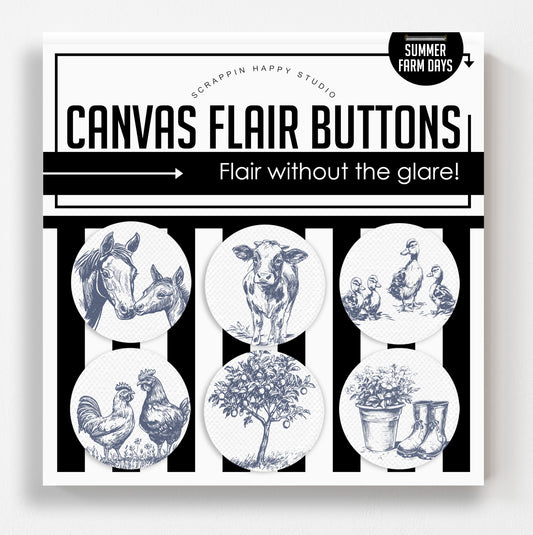 Summer Farm Days Flair Buttons