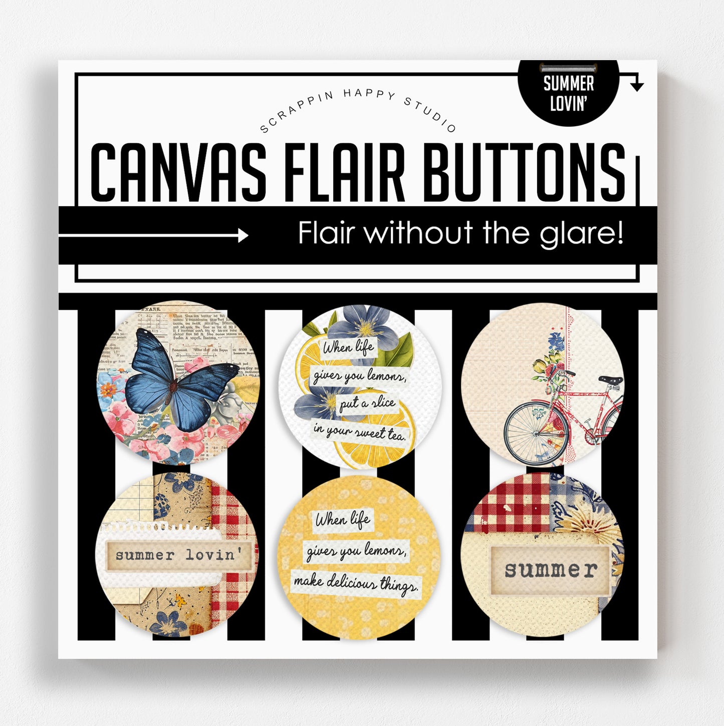 Summer Lovin' Canvas Flair Buttons