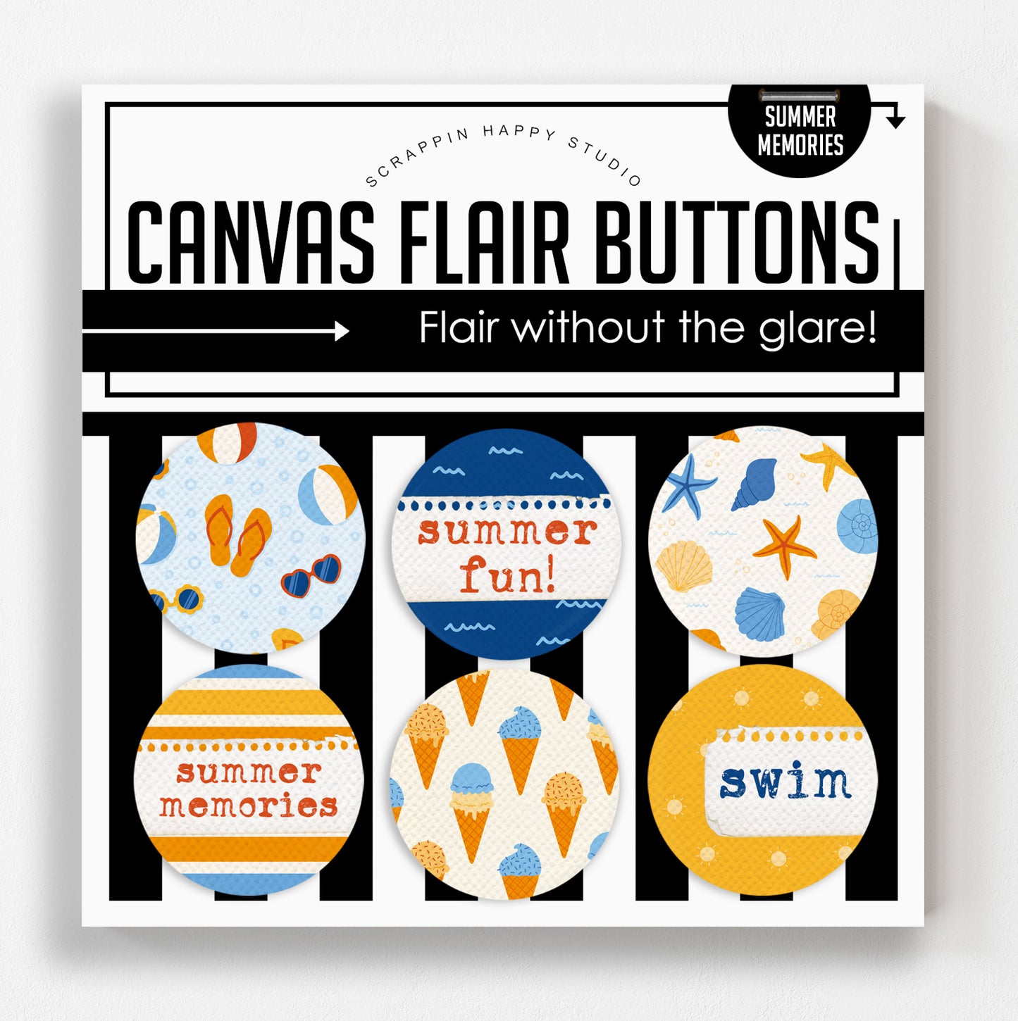 Summer Memories Flair Buttons
