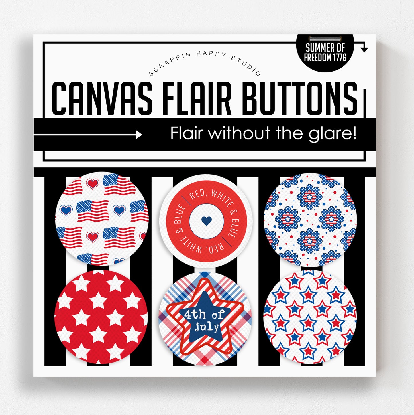 Summer Of Freedom 1776 Flair Buttons