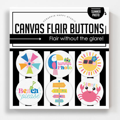 Summer Photo Flair Buttons