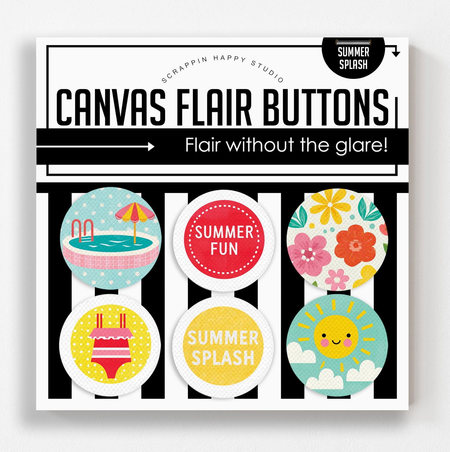 Summer Splash Canvas Flair Buttons