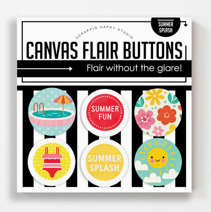 Summer Splash Canvas Flair Buttons