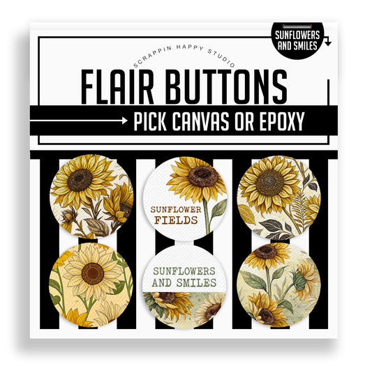 Sunflowers And Smiles Flair Buttons