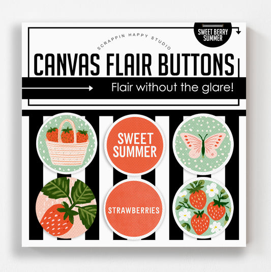Sweet Berry Summer Canvas Flair Buttons