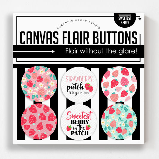 Sweetest Berry Canvas Flair Buttons