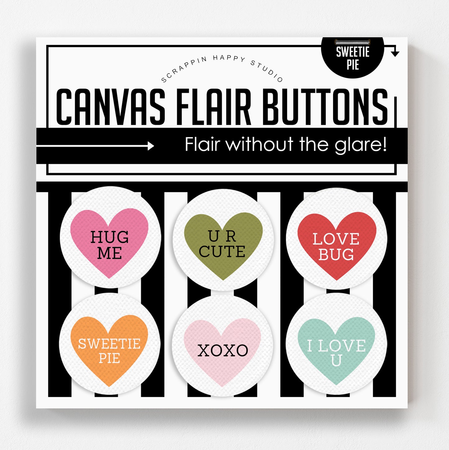 Sweetie Pie Canvas Flair Buttons