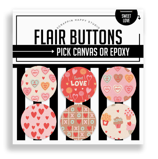 Sweet Love Flair Buttons